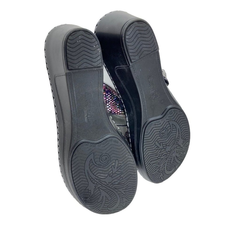 *Alegria Double Strap Comfort Sandal Slide Womens 39 Croc Embossed Leather Shoes - Picture 8 of 14